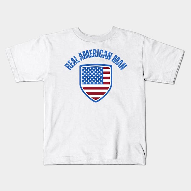 Real American MAN Kids T-Shirt by la chataigne qui vole ⭐⭐⭐⭐⭐